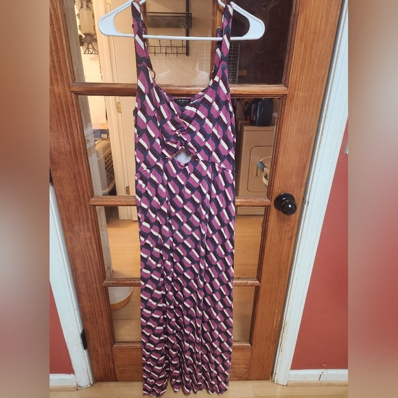 Lane Bryant Purple and White Patterned Dress - Picture 1 of 4